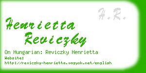 henrietta reviczky business card